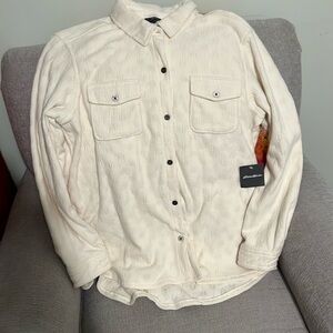 NWT Eddie Bauer Chutes Fleece Shirt in cream color!!!